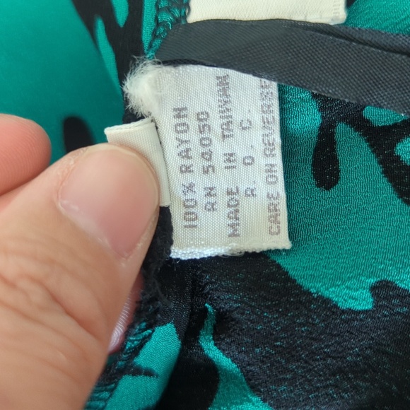 Vintage Christian Dior Black & Teal Floral Skirt - Picture 4 of 5